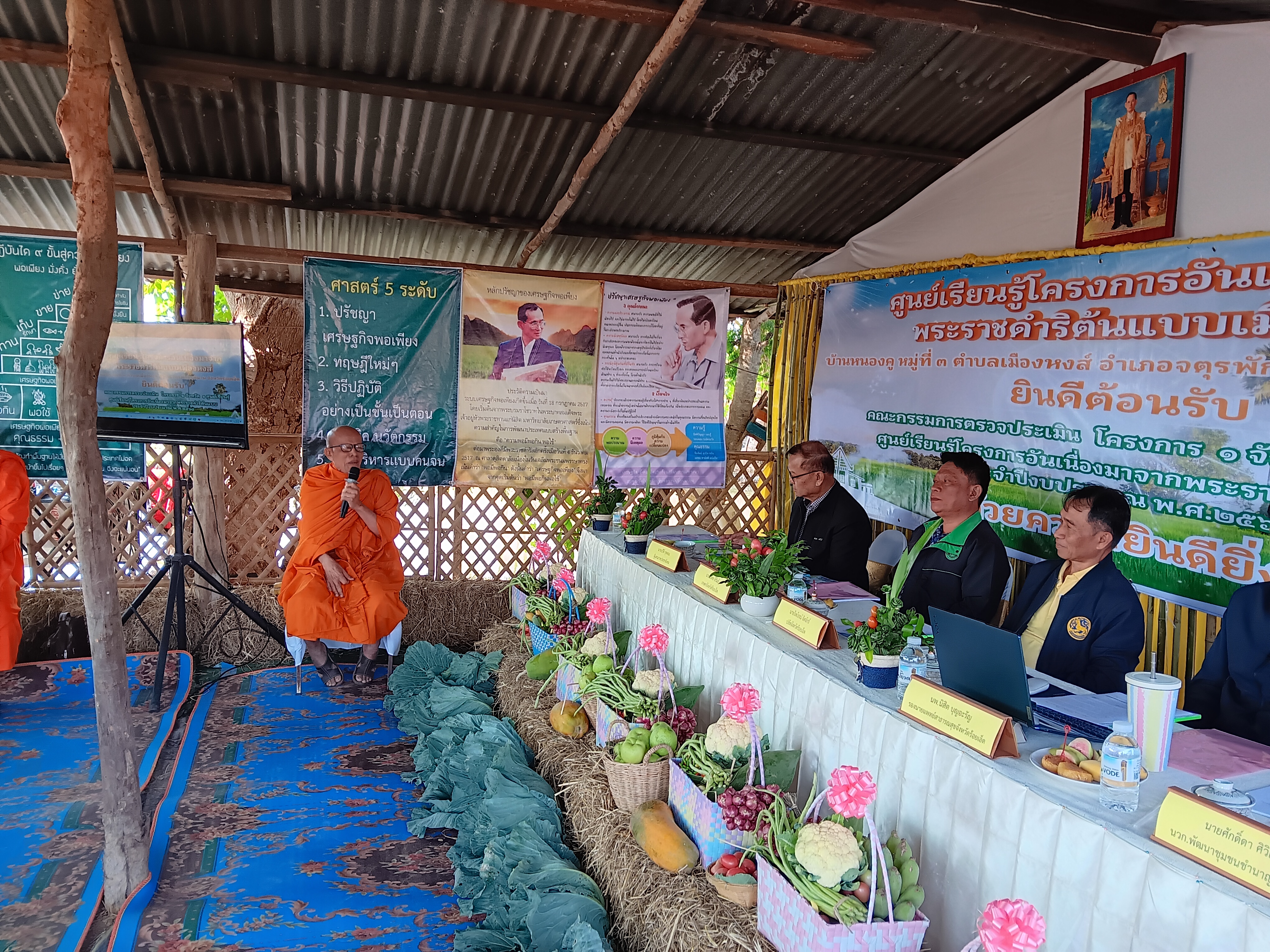 พช.จตุรพักตรพิมาน จังหวัดร้อยเอ็ด : ร่วมต้อนรับการตรวจประเมินผลงานในระดับจังหวัด ตามโครงการ 1 จังหวัด 1 ศูนย์เรียนรู้ โครงการอันเนื่องมาจากพระราชดำริต้นแบบ ประจำปีงบประมาณ พ.ศ. 2568